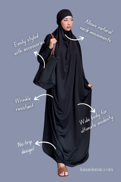 Black Oud Prayer Jilbab